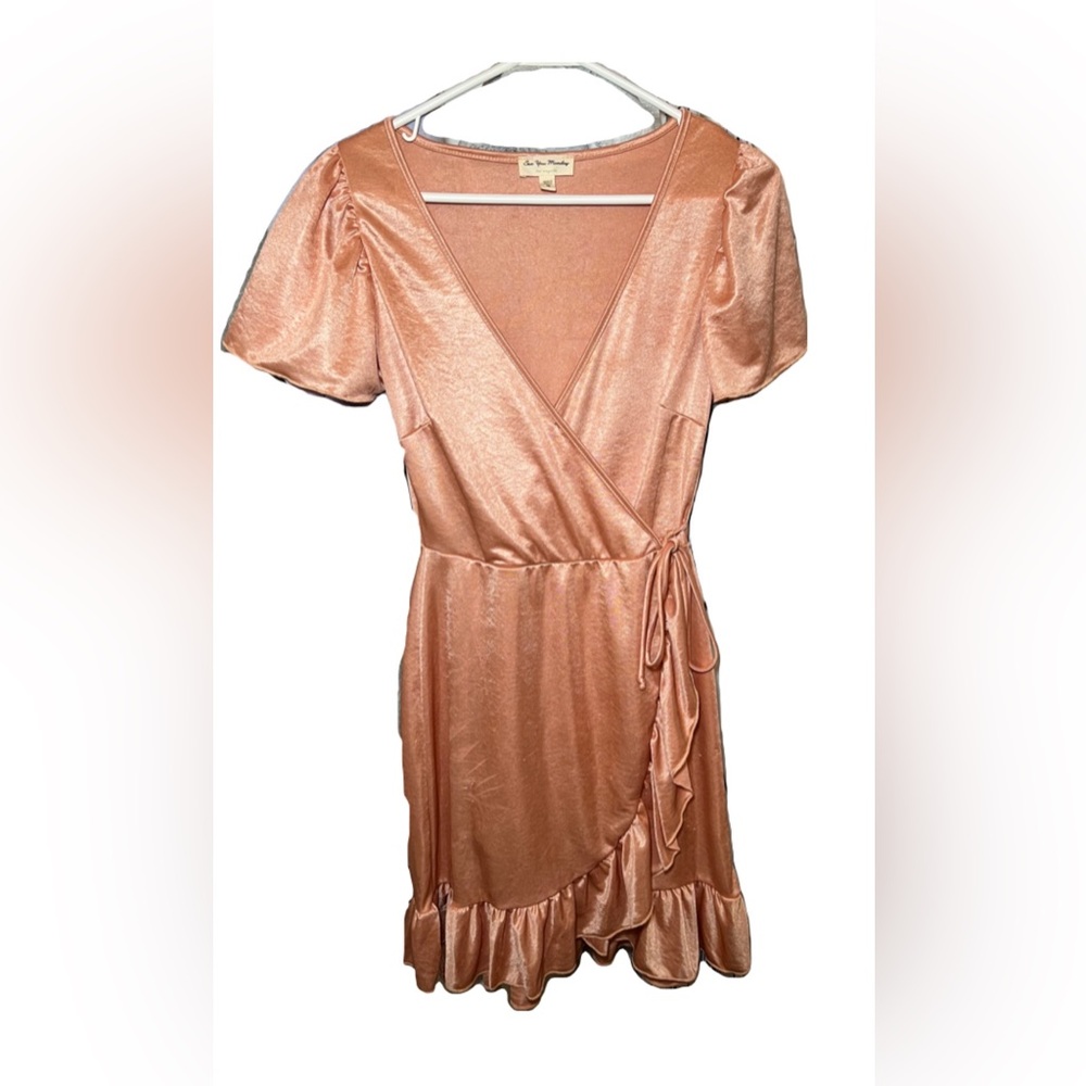 Pink Mini Wrap Dress